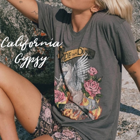 Ride until Dusk Gypsy Unicorn Boho T-shirts - Picture 2 of 7